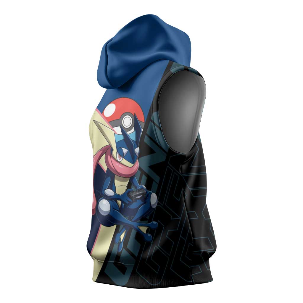 Greninja Poké Sleeveless Hoodie Sleek Retro Anime Style