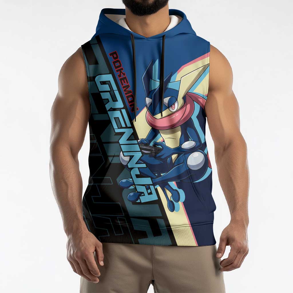 Greninja Poké Sleeveless Hoodie Sleek Retro Anime Style