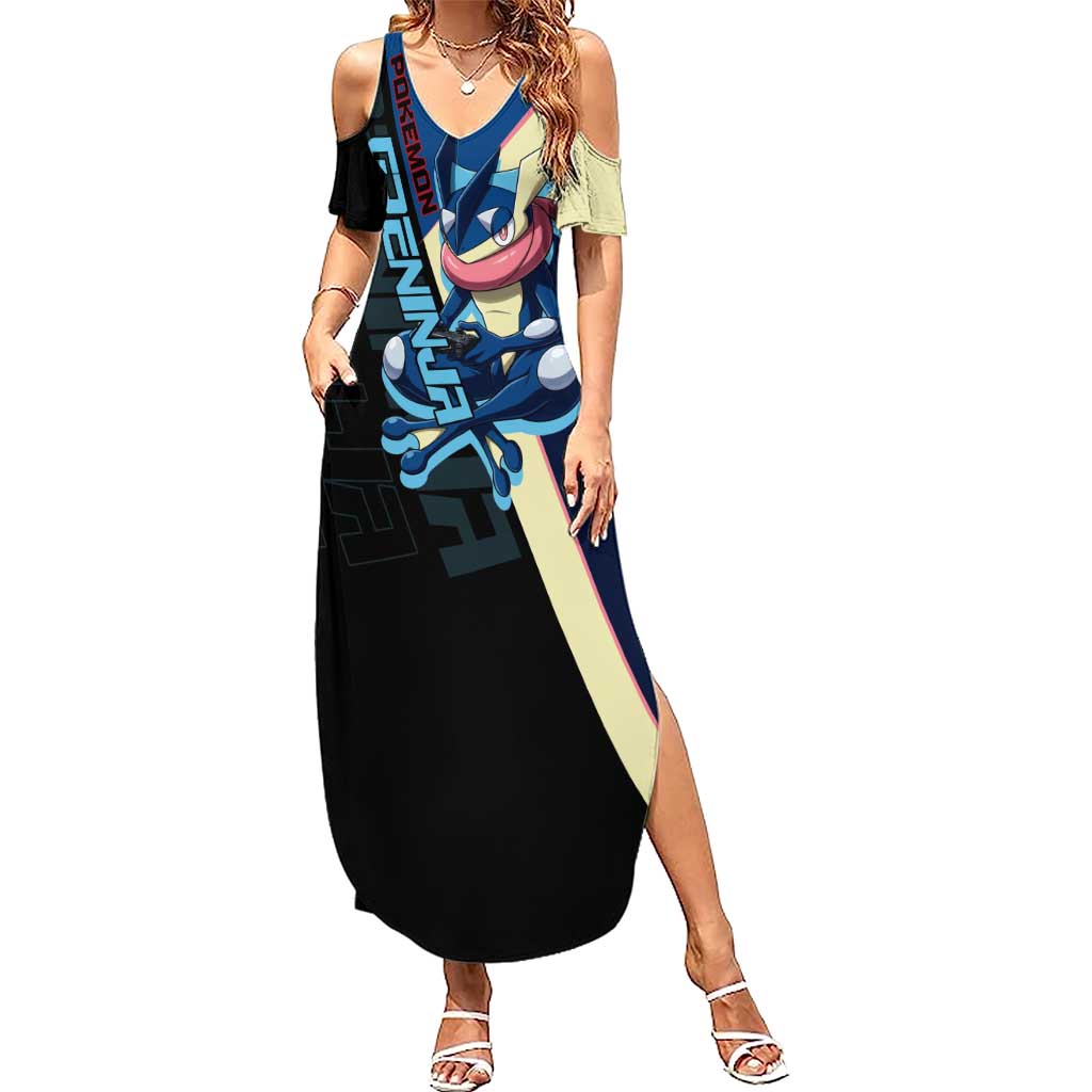 Greninja Poké Summer Maxi Dress Sleek Retro Anime Style
