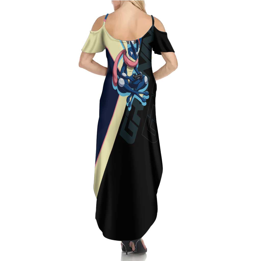 Greninja Poké Summer Maxi Dress Sleek Retro Anime Style