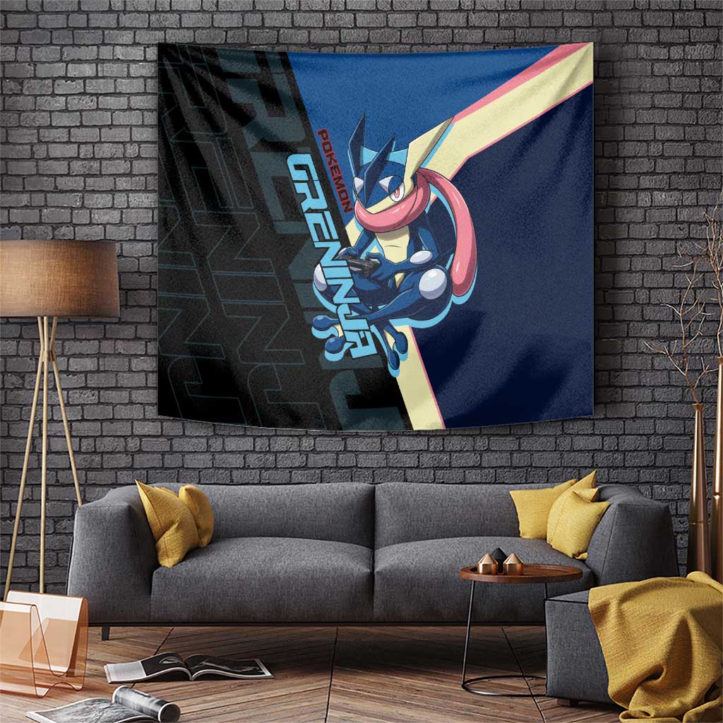 Greninja Poké Tapestry Sleek Retro Anime Style