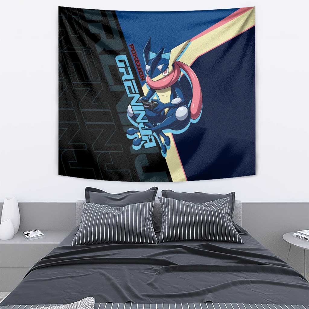 Greninja Poké Tapestry Sleek Retro Anime Style
