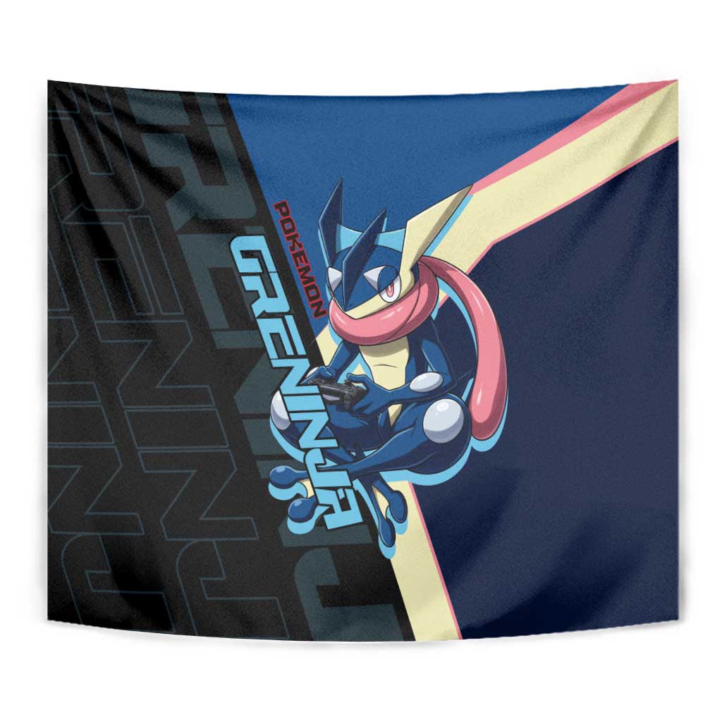 Greninja Poké Tapestry Sleek Retro Anime Style