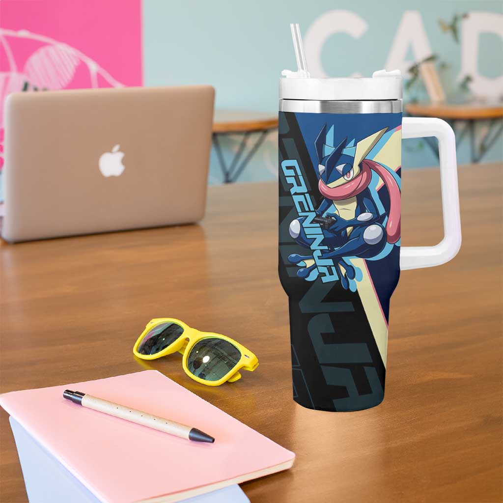 Greninja Poké Tumbler With Handle Sleek Retro Anime Style