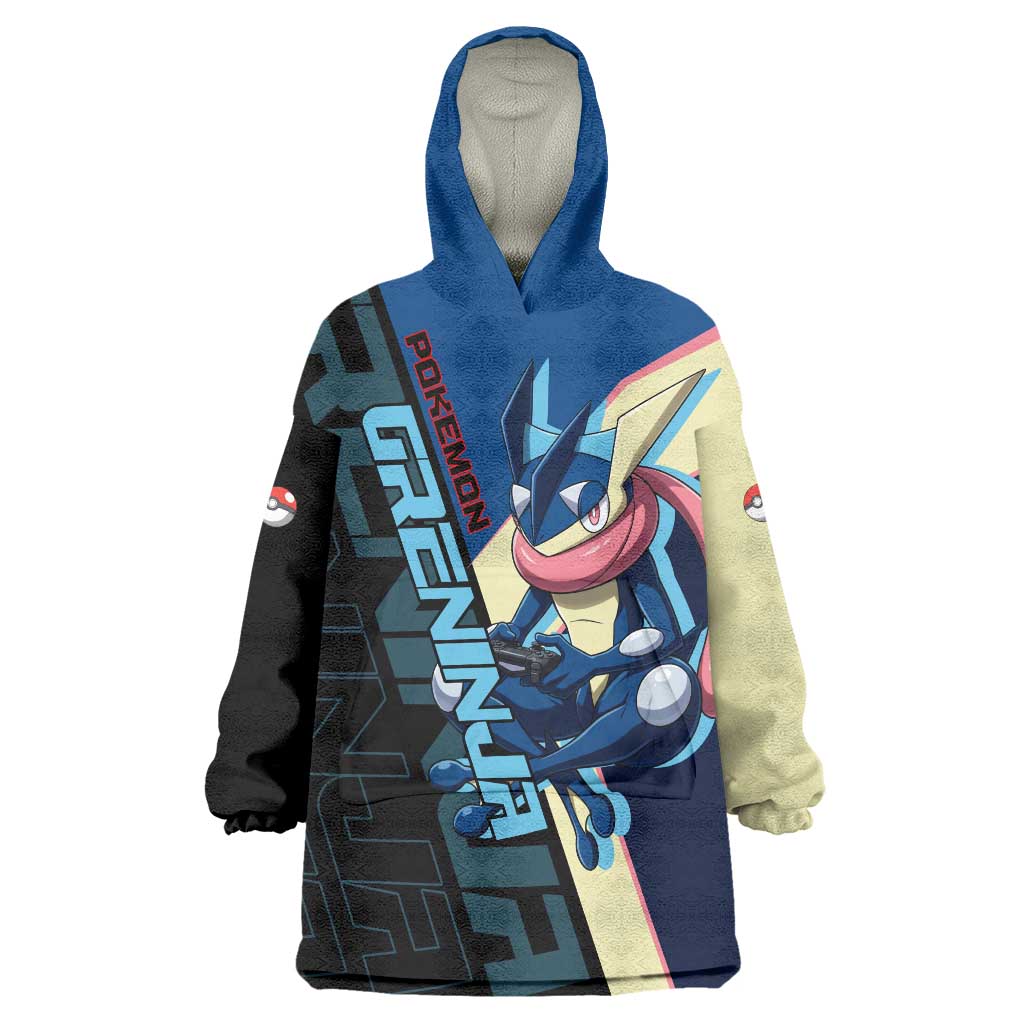 Greninja Poké Wearable Blanket Hoodie Sleek Retro Anime Style