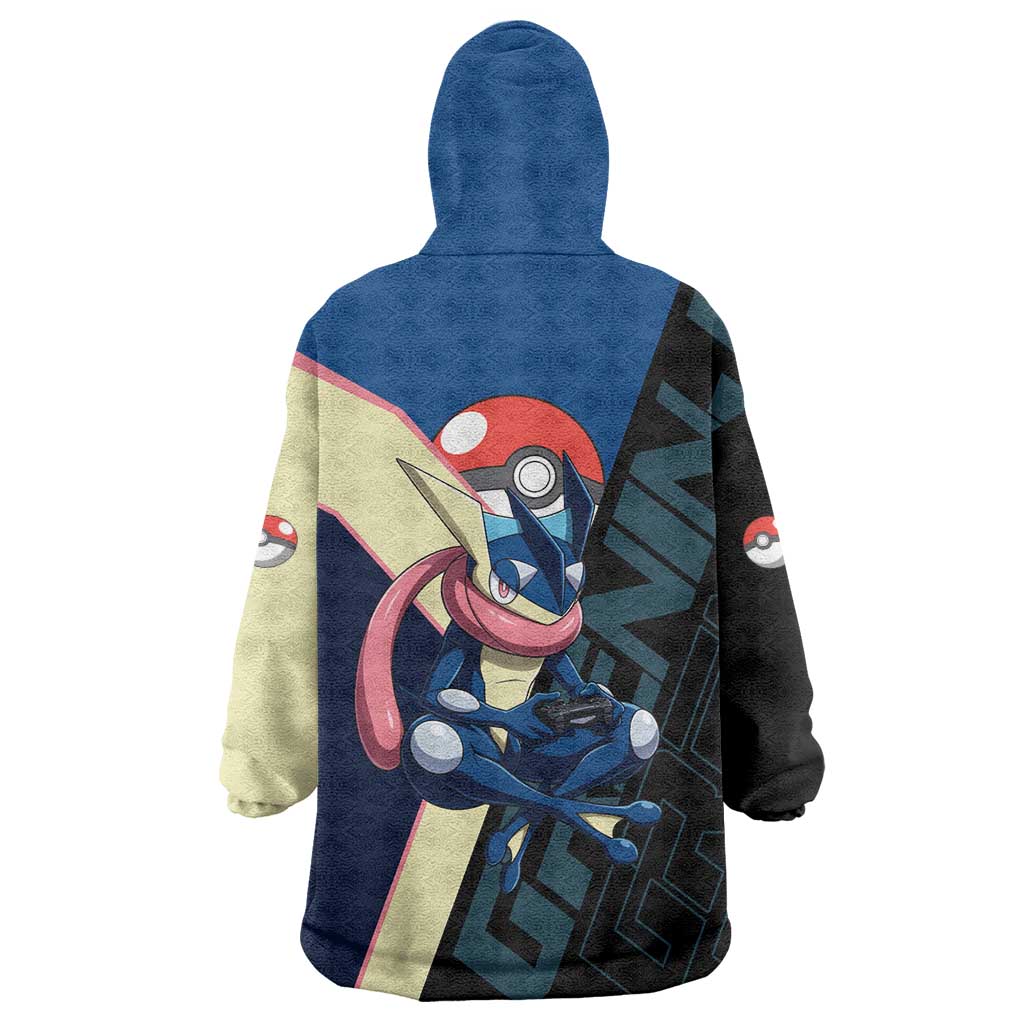 Greninja Poké Wearable Blanket Hoodie Sleek Retro Anime Style