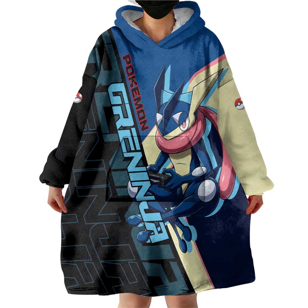 Greninja Poké Wearable Blanket Hoodie Sleek Retro Anime Style
