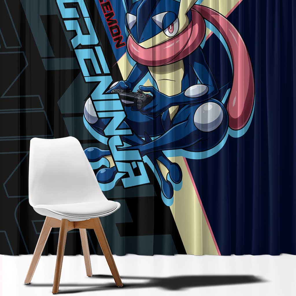Greninja Poké Window Curtain Sleek Retro Anime Style