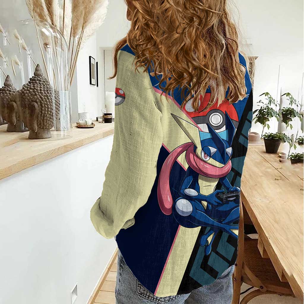 Greninja Poké Women Casual Shirt Sleek Retro Anime Style