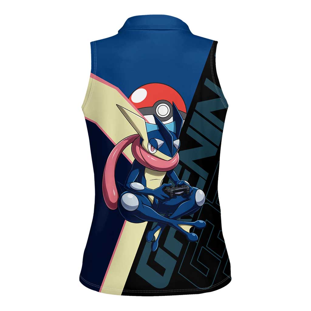 Greninja Poké Women Sleeveless Polo Shirt Sleek Retro Anime Style