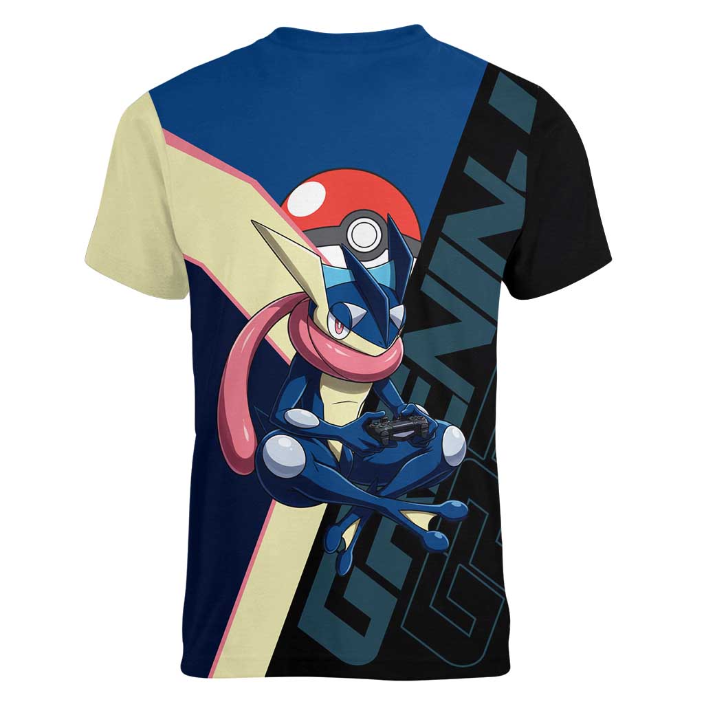 Greninja Poké Women V-Neck T-Shirt Sleek Retro Anime Style