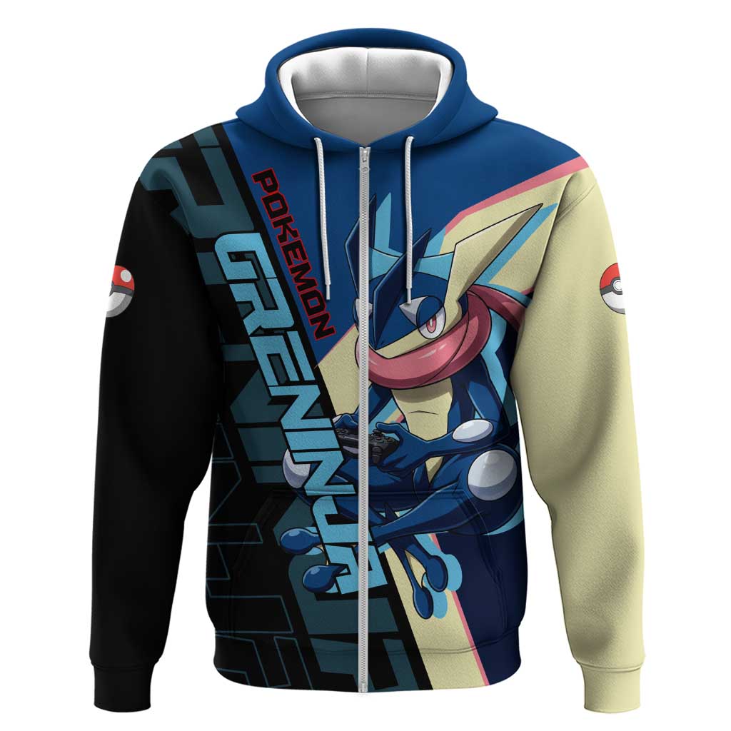 Greninja Poké Zip Hoodie Sleek Retro Anime Style