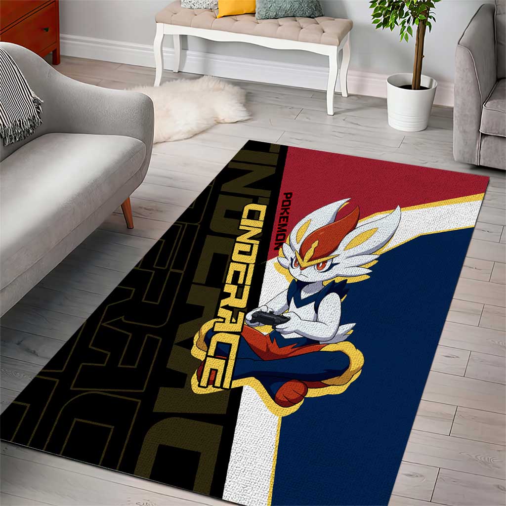 Cinderace Poké Area Rug Dynamic Retro Anime Style
