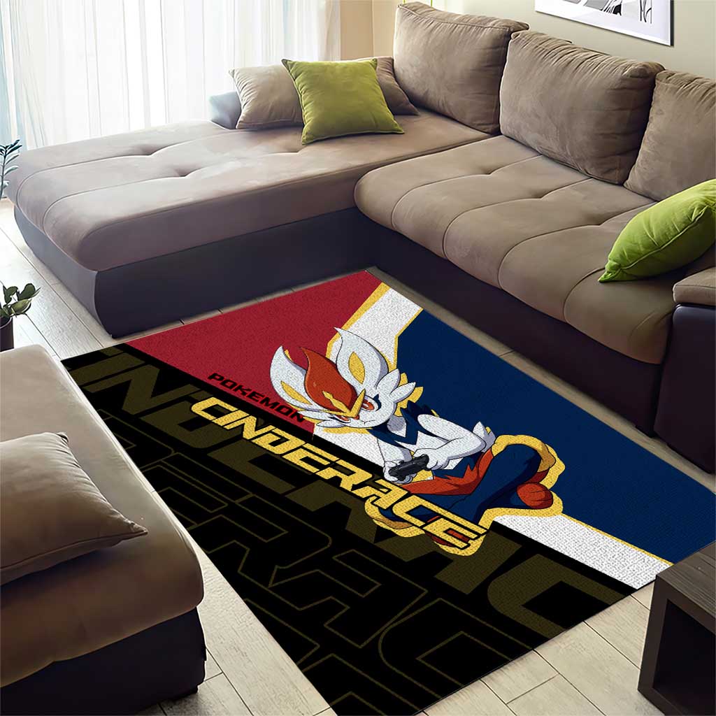 Cinderace Poké Area Rug Dynamic Retro Anime Style
