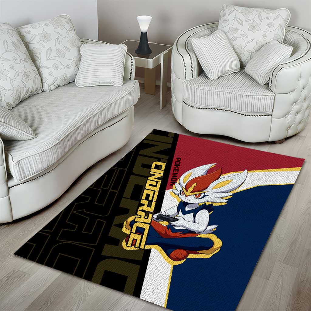 Cinderace Poké Area Rug Dynamic Retro Anime Style