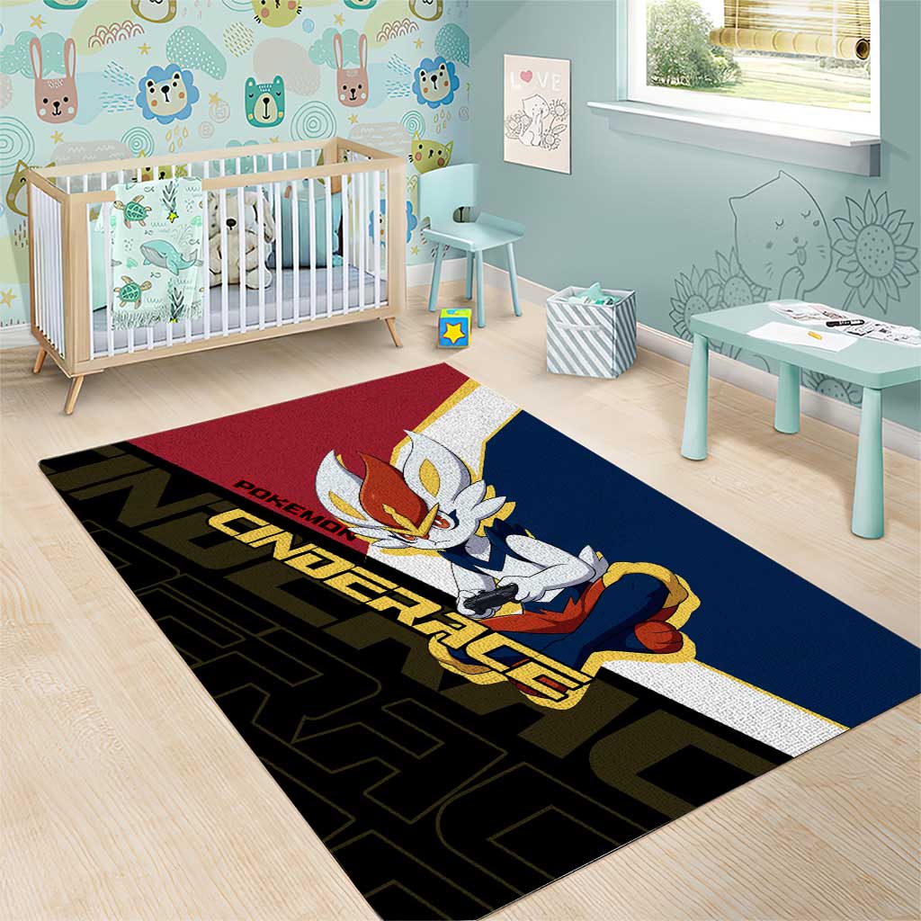 Cinderace Poké Area Rug Dynamic Retro Anime Style