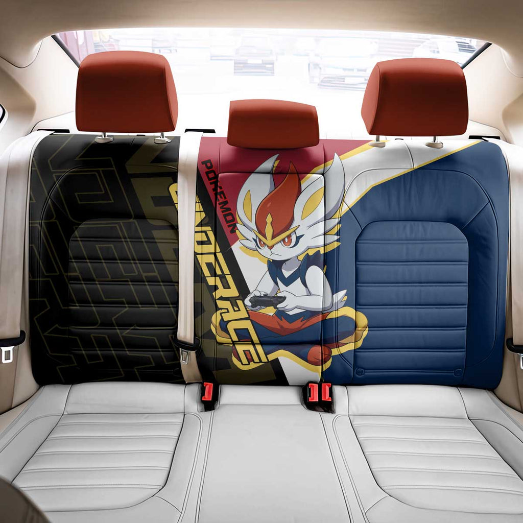 Cinderace Poké Back Car Seat Cover Dynamic Retro Anime Style