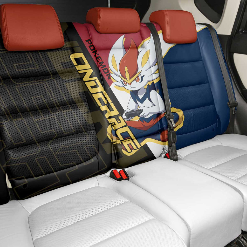 Cinderace Poké Back Car Seat Cover Dynamic Retro Anime Style