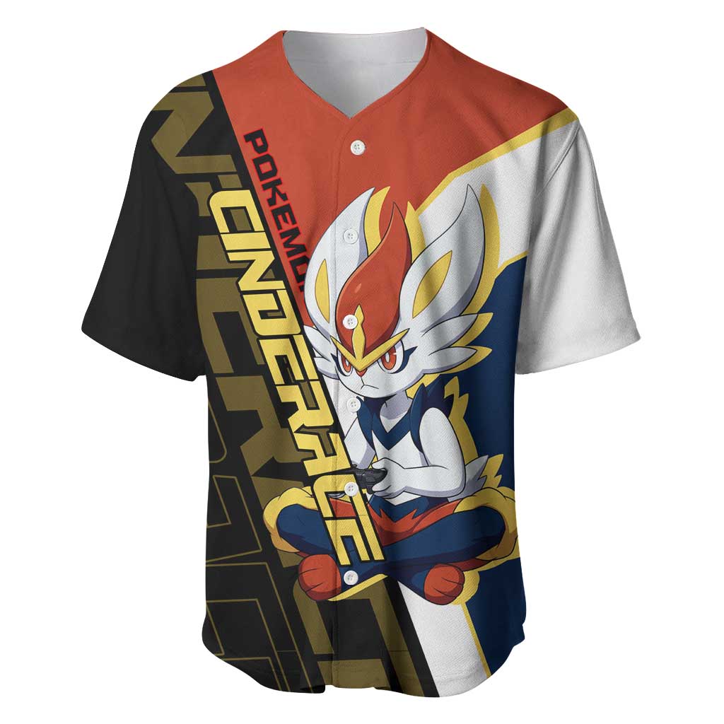 Cinderace Poké Baseball Jersey Dynamic Retro Anime Style