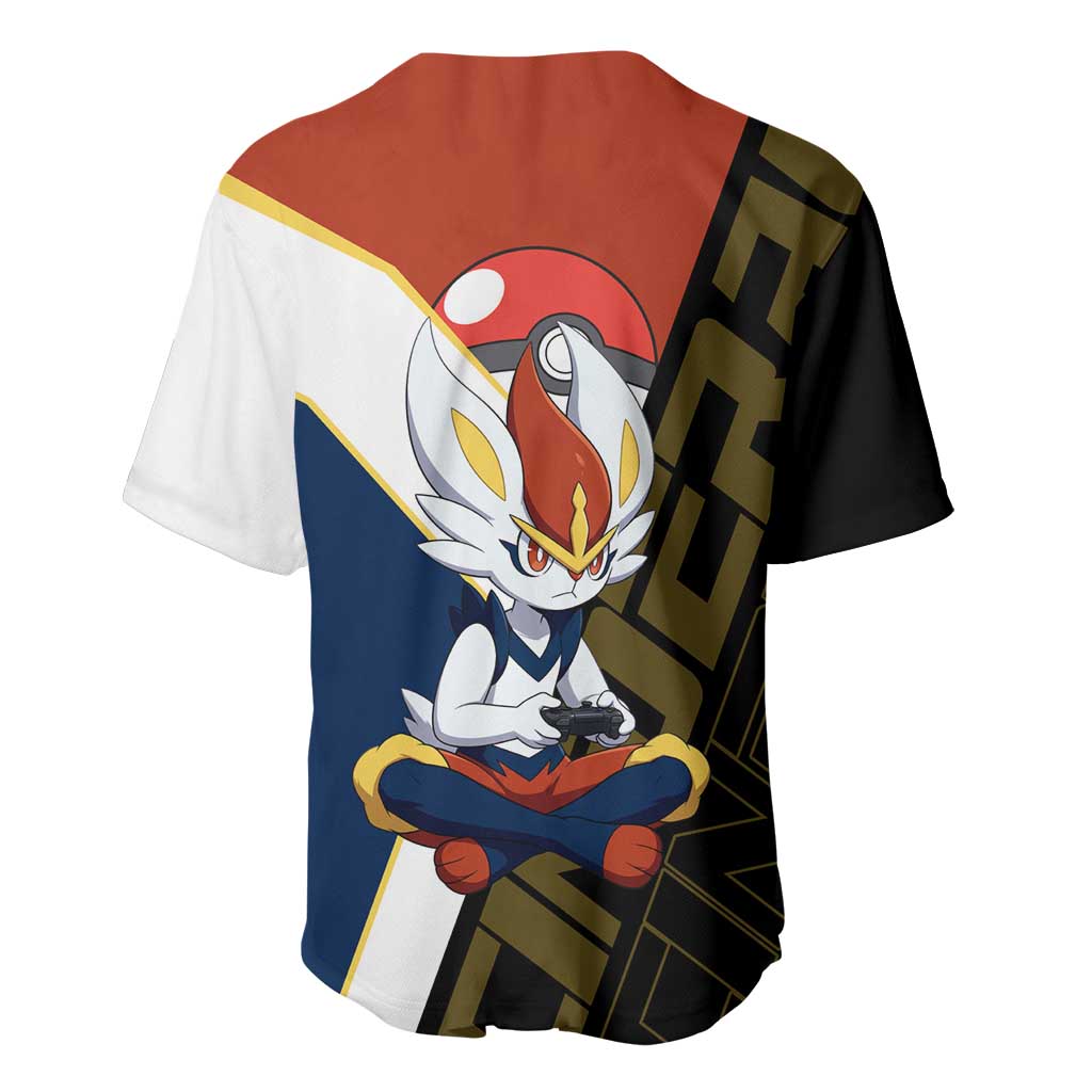 Cinderace Poké Baseball Jersey Dynamic Retro Anime Style