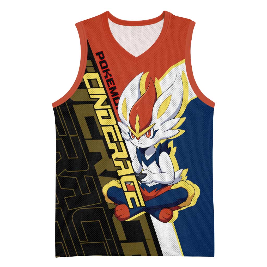 Cinderace Poké Basketball Jersey Dynamic Retro Anime Style