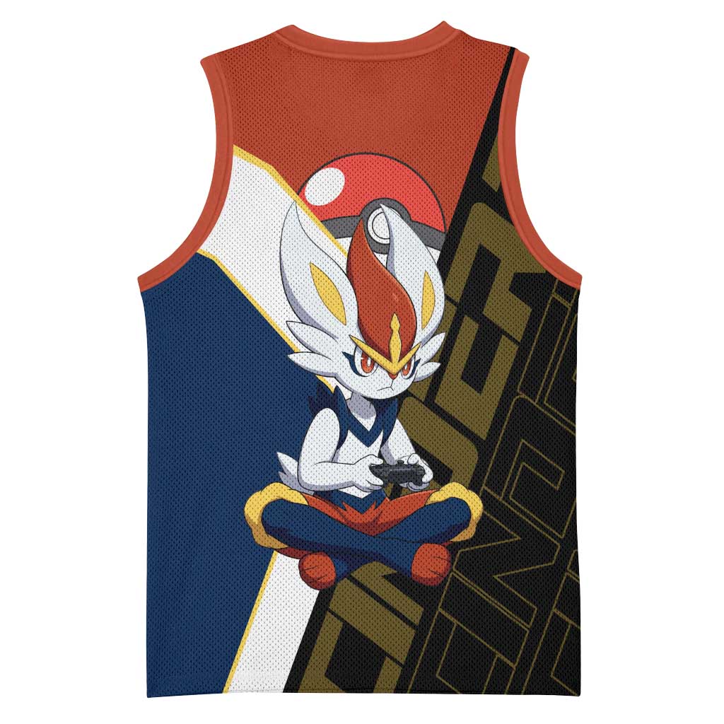 Cinderace Poké Basketball Jersey Dynamic Retro Anime Style