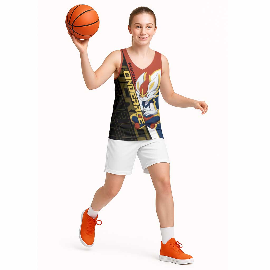 Cinderace Poké Basketball Jersey Dynamic Retro Anime Style