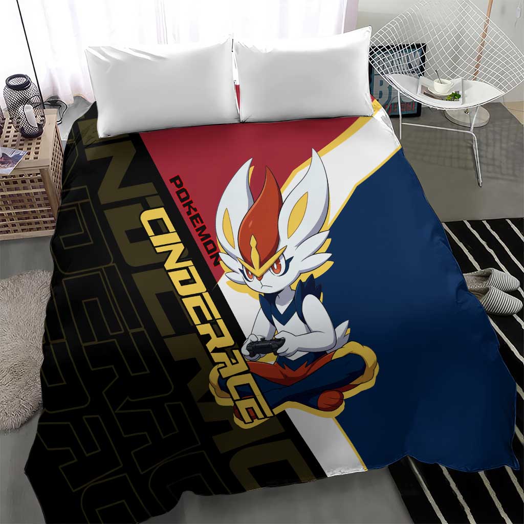 Cinderace Poké Bedding Set Dynamic Retro Anime Style