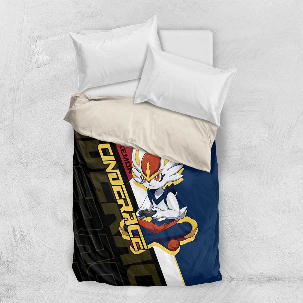 Cinderace Poké Bedding Set Dynamic Retro Anime Style