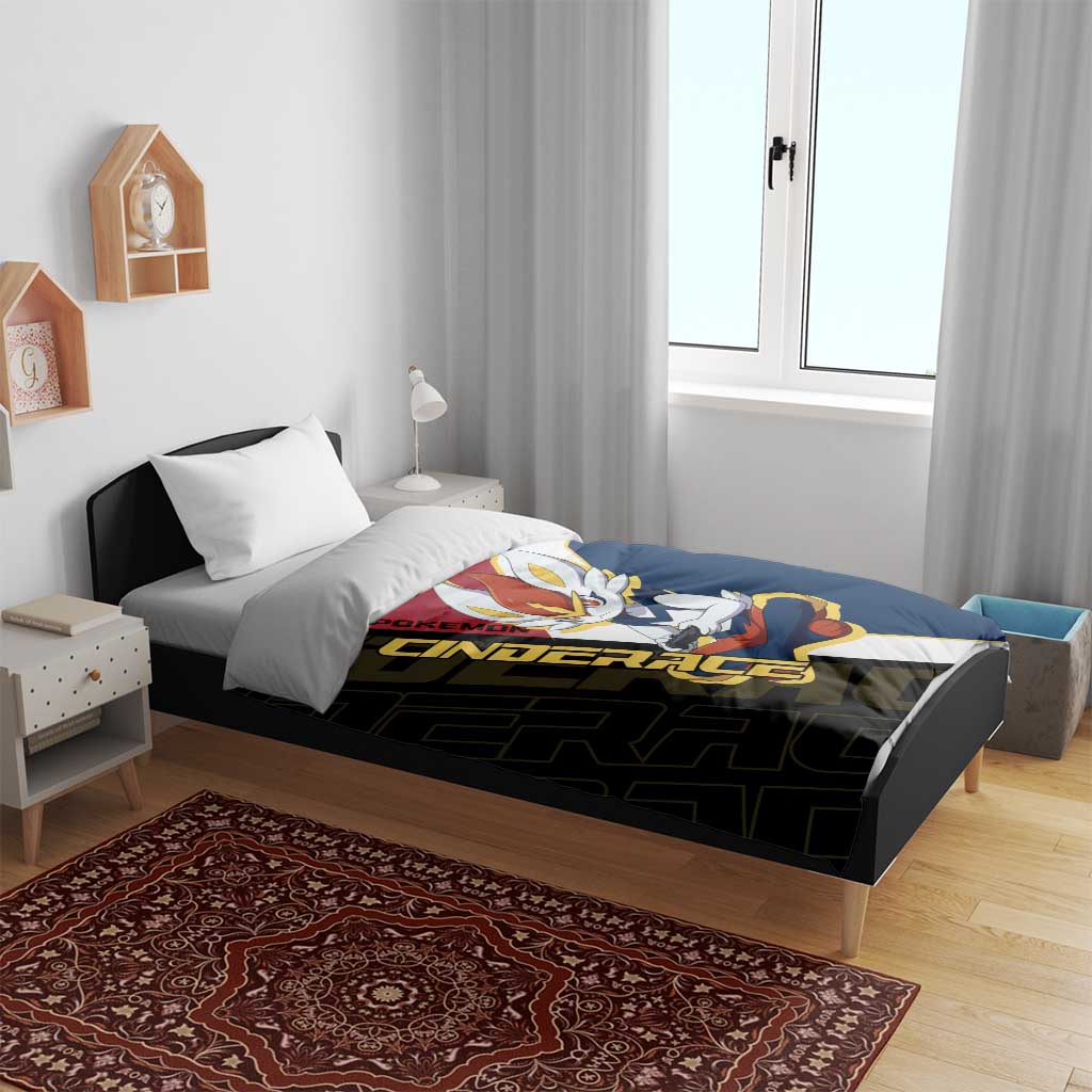 Cinderace Poké Bedding Set Dynamic Retro Anime Style