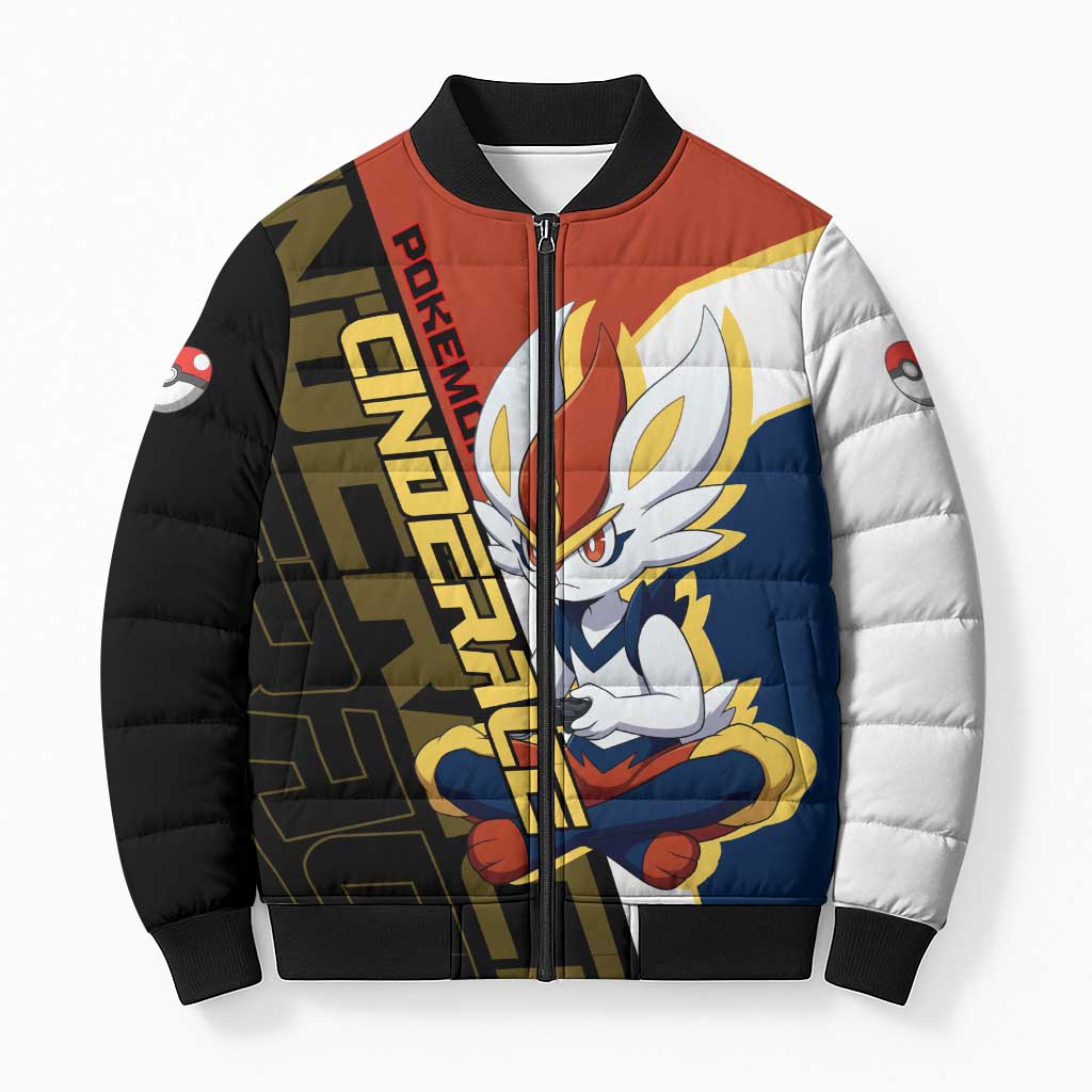 Cinderace Poké Bomber Puffer Jacket Dynamic Retro Anime Style