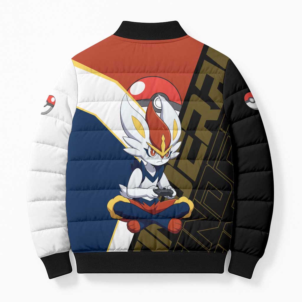 Cinderace Poké Bomber Puffer Jacket Dynamic Retro Anime Style