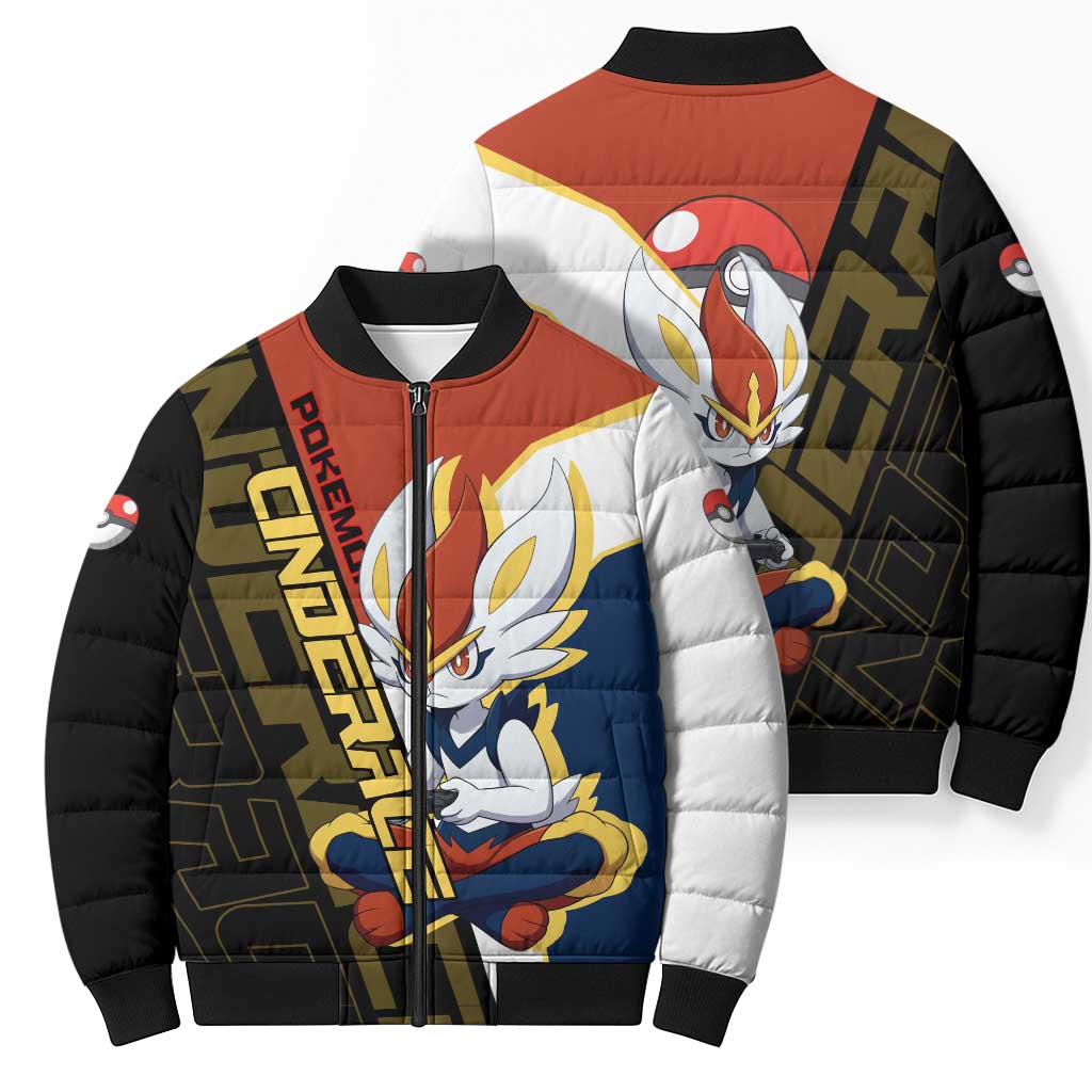 Cinderace Poké Bomber Puffer Jacket Dynamic Retro Anime Style