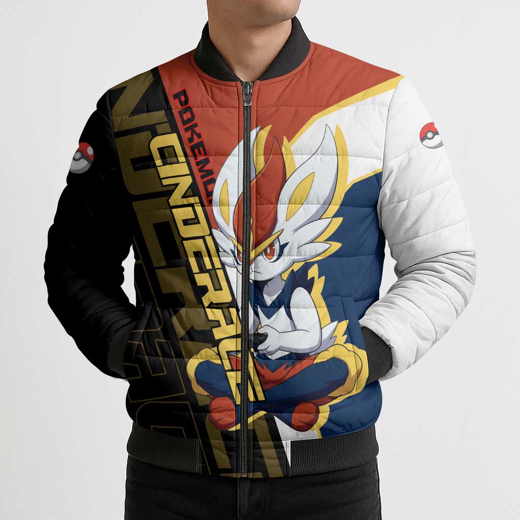 Cinderace Poké Bomber Puffer Jacket Dynamic Retro Anime Style