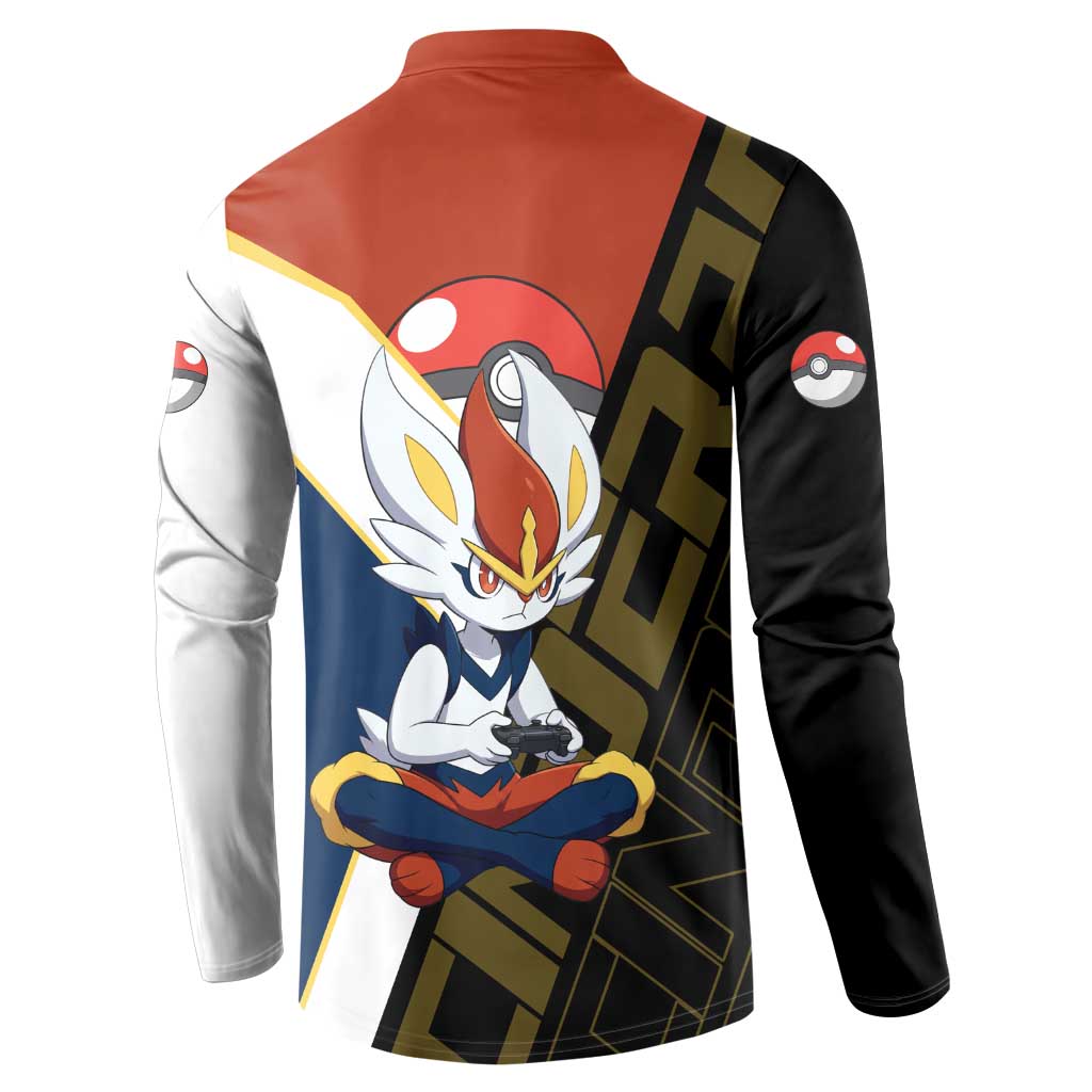 Cinderace Poké Button Sweatshirt Dynamic Retro Anime Style