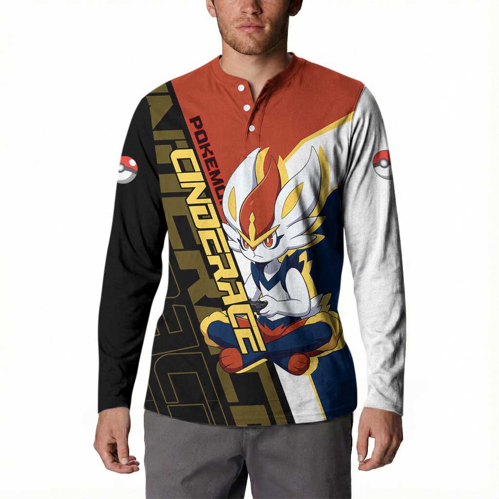 Cinderace Poké Button Sweatshirt Dynamic Retro Anime Style