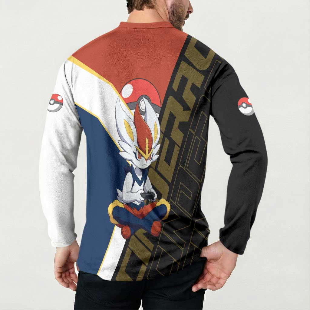 Cinderace Poké Button Sweatshirt Dynamic Retro Anime Style
