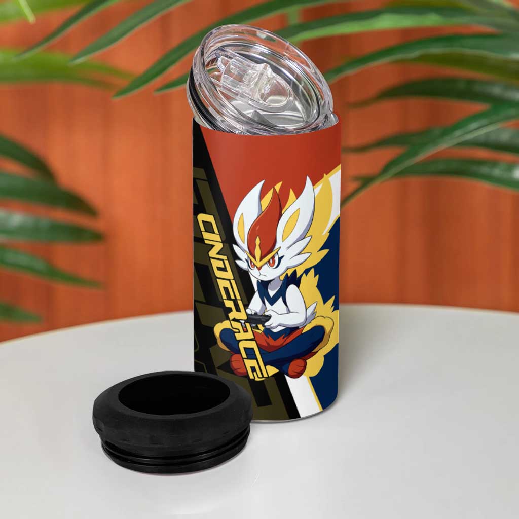 Cinderace Poké 4 in 1 Can Cooler Tumbler Dynamic Retro Anime Style