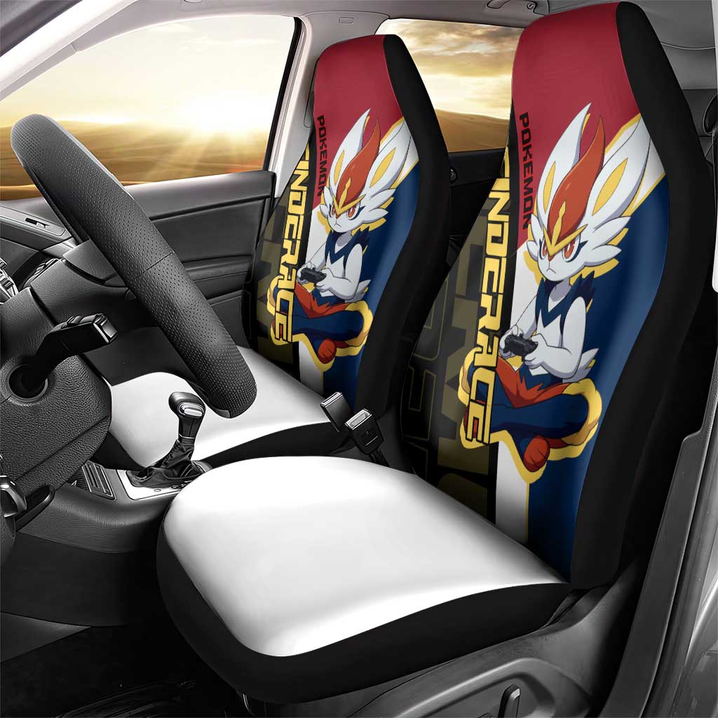 Cinderace Poké Car Seat Cover Dynamic Retro Anime Style