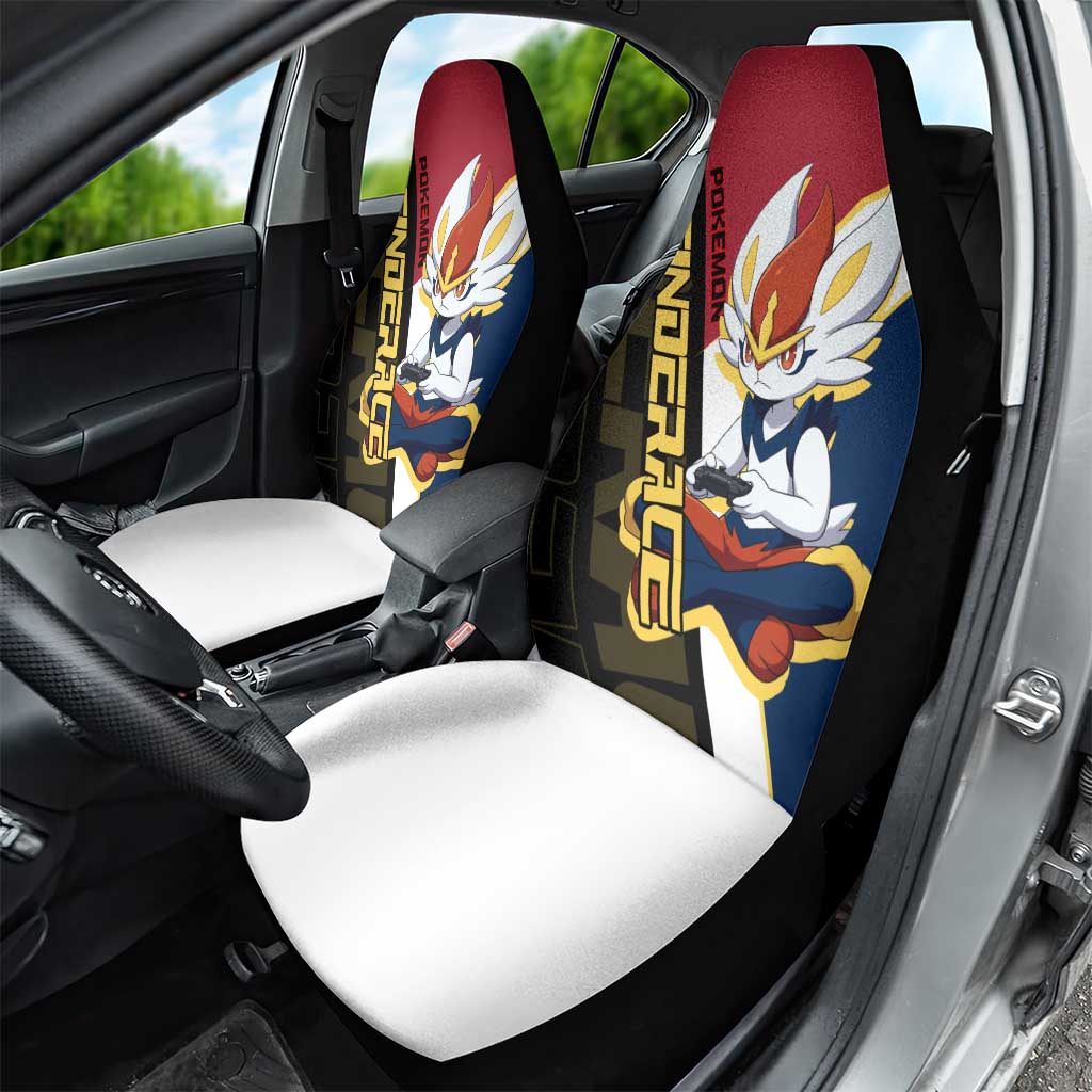 Cinderace Poké Car Seat Cover Dynamic Retro Anime Style