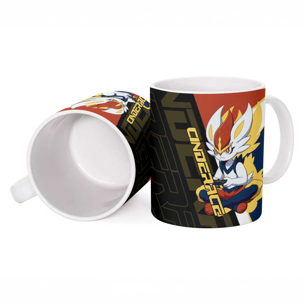 Cinderace Poké Ceramic Mug Dynamic Retro Anime Style