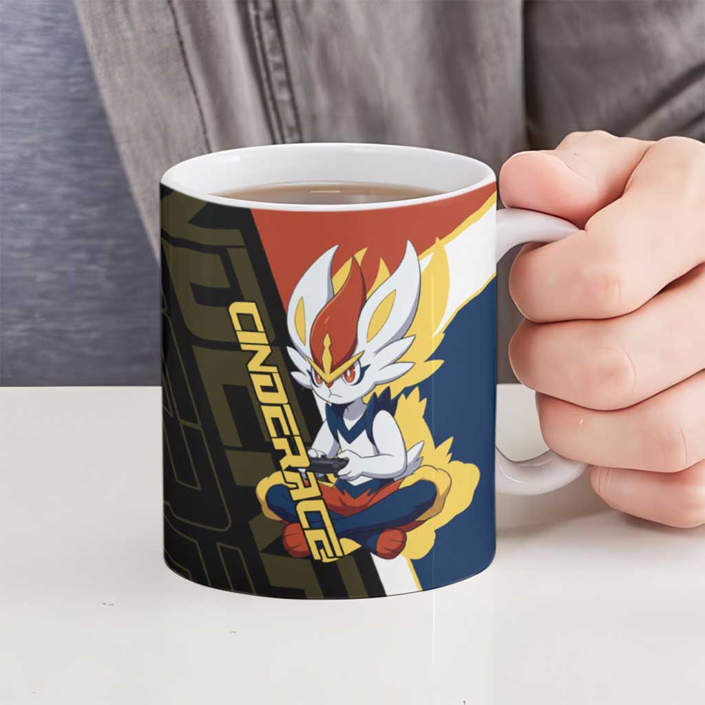 Cinderace Poké Ceramic Mug Dynamic Retro Anime Style