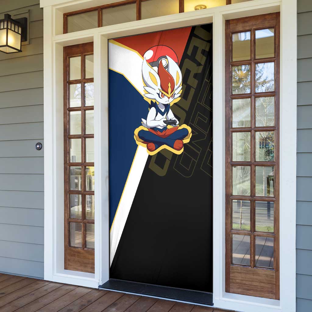 Cinderace Poké Door Cover Dynamic Retro Anime Style