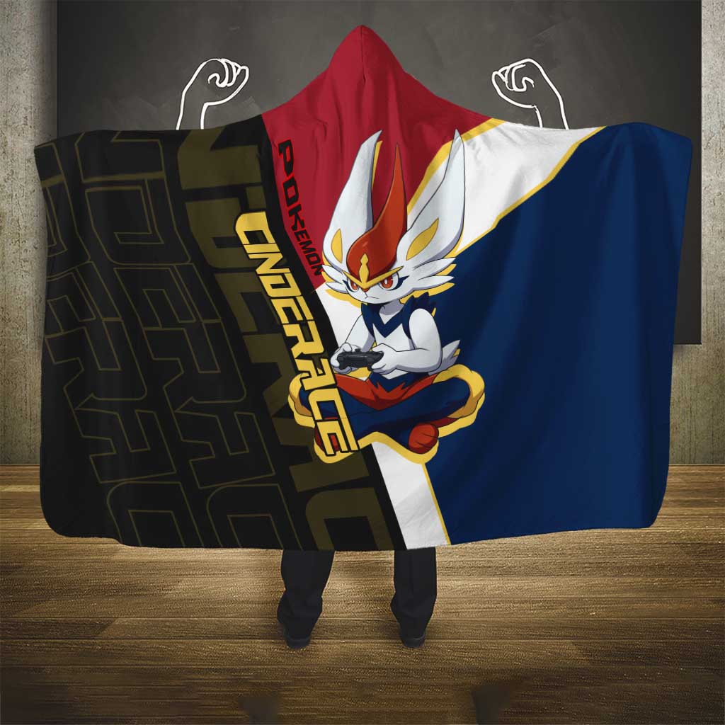 Cinderace Poké Hooded Blanket Dynamic Retro Anime Style