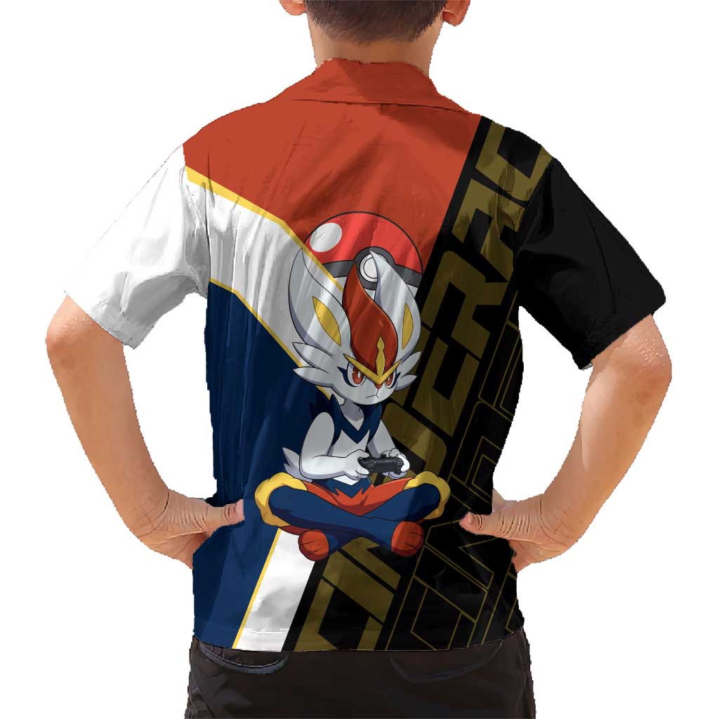 Cinderace Poké Kid Hawaiian Shirt Dynamic Retro Anime Style