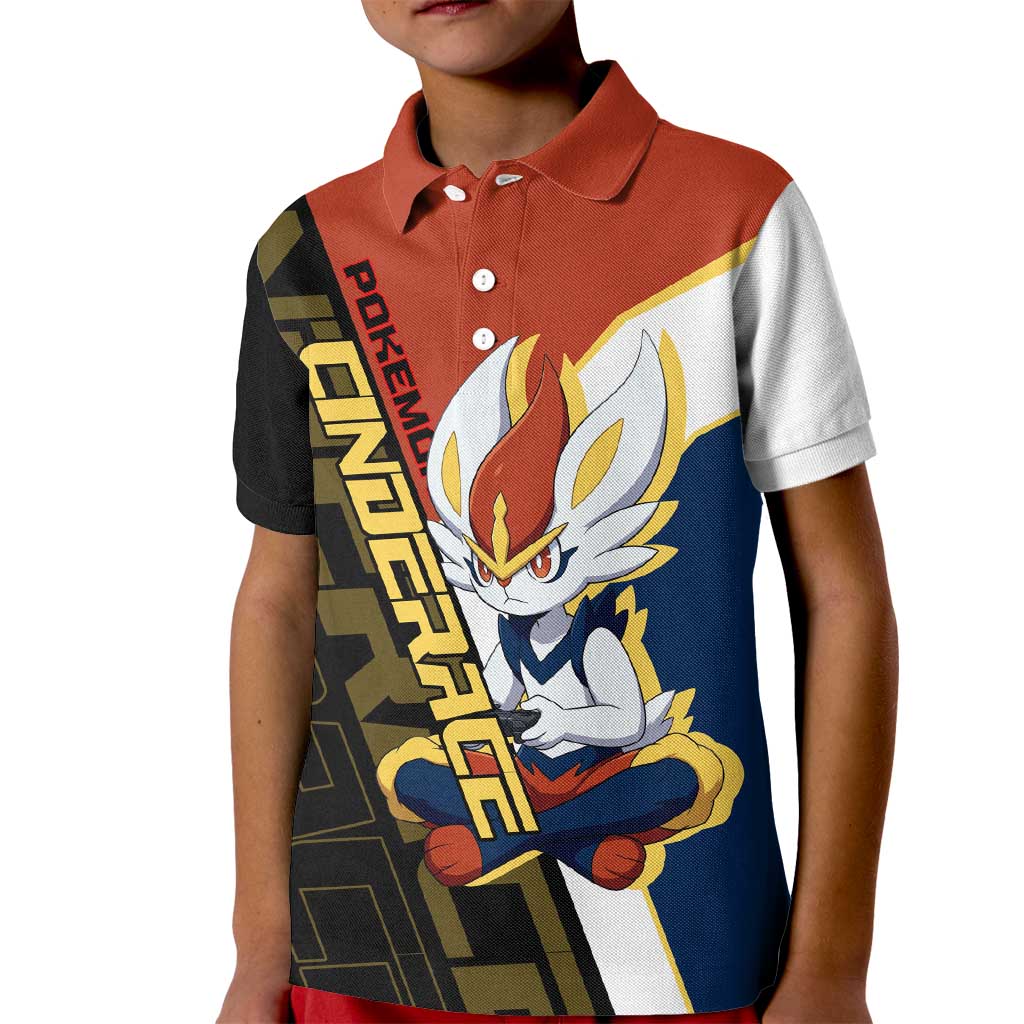 Cinderace Poké Kid Polo Shirt Dynamic Retro Anime Style
