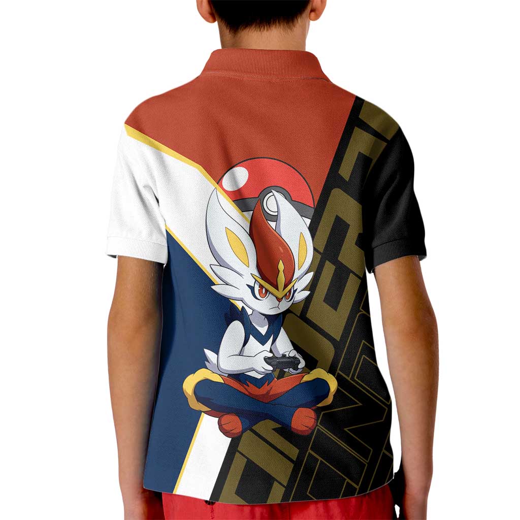 Cinderace Poké Kid Polo Shirt Dynamic Retro Anime Style