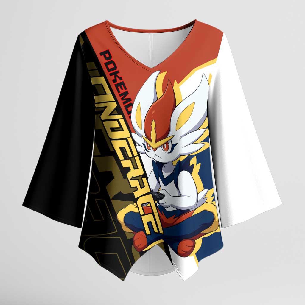 Cinderace Poké Kimono Sleeve Blouse Dynamic Retro Anime Style