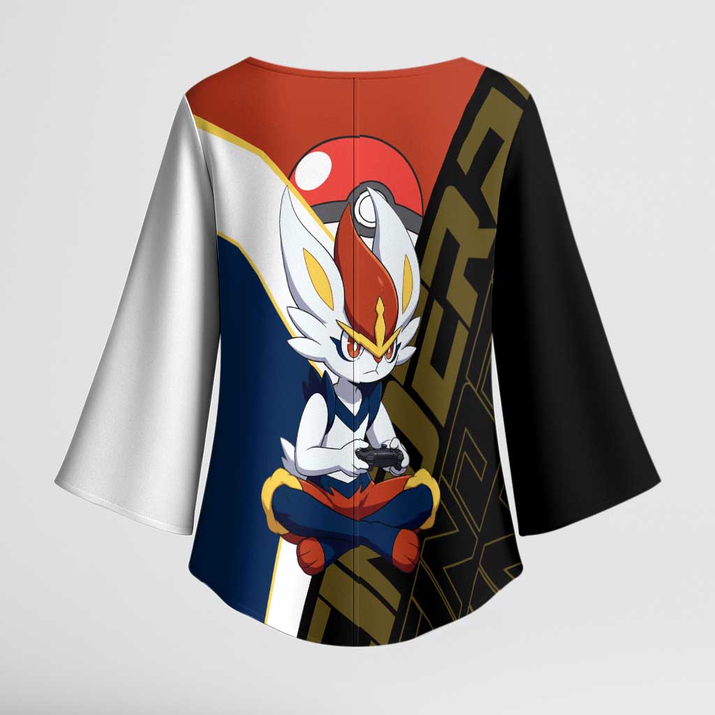 Cinderace Poké Kimono Sleeve Blouse Dynamic Retro Anime Style