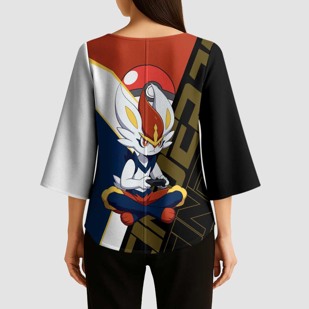 Cinderace Poké Kimono Sleeve Blouse Dynamic Retro Anime Style